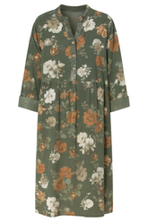 Fløjlskjole med blomster - Brystmål 130cm
